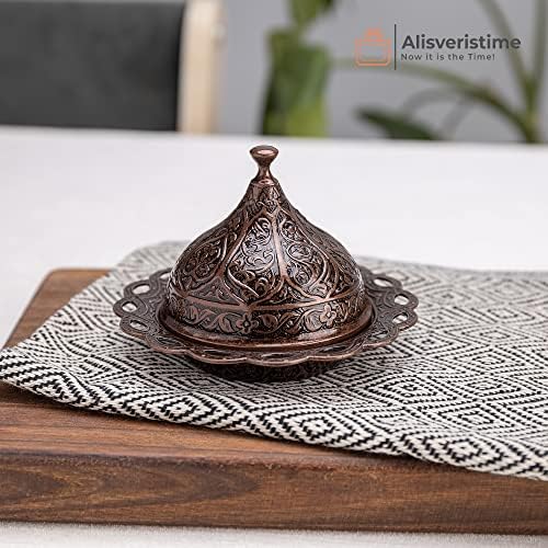 Alisveristime Lale Turkish Coffee Set with 6 Cups and Tray (Copper) - Image 3