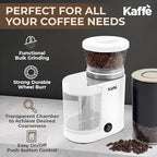 Kaffe Electric Coffee Burr Grinder - 5.5oz - White (Cleaning Brush Included) - Image 3