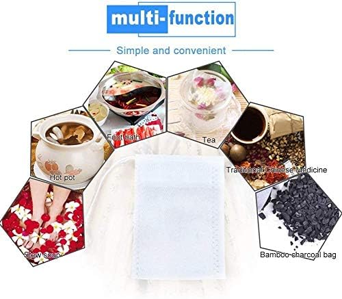 TamBee Large Empty Tea Bags for Loose Leaf Tea Cold Brew Bags Reusable Tea Bag Bath Tea Bags for Tub Tea Sachets Coffee Filter Bags 8" x 10" 200 Pcs for Party Dinner Family - Image 5