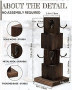 PUERSI Coffee Mug Holder for Counter, Rustic Solid Wood Mug Tree - Image 3