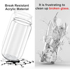 16oz Acrylic Tumblers Cups with Lids and Straws, 12 Pack Plastic Mason Jars Iced Coffee Drinking Glasses for Park Picnic, Poolside, Party Giveaways, Clear - Image 4
