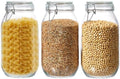 3 Pack 68oz Food Storage Jars with Airtight Lids, Preserving Seal Wire Clip Fastening Glass Containers, Canisters for Kitchen Organization, Flour, Cereal, Pasta, Sugar, Beans, Pickling Jars(68 Oz*3) by Ulodimi
