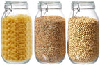 3 Pack 68oz Food Storage Jars with Airtight Lids, Preserving Seal Wire Clip Fastening Glass Containers, Canisters for Kitchen Organization, Flour, Cereal, Pasta, Sugar, Beans, Pickling Jars(68 Oz*3) by Ulodimi