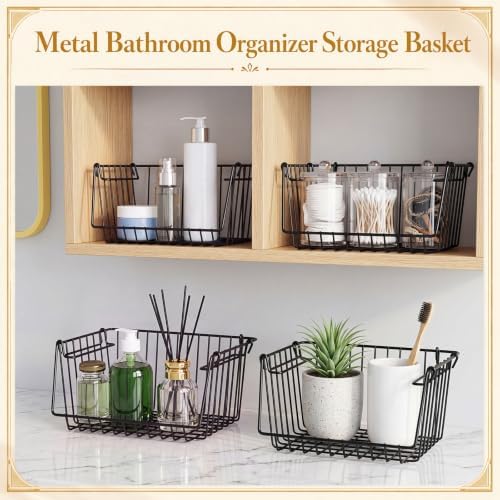 8 Pack Small Stackable Metal Wire Storage Baskets for Pantry - Image 5