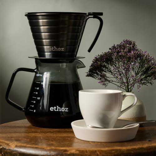 Ethoz Pour Over Set | Stainless Steel Pour Over & Borosilicate Glass Carafe - Image 6