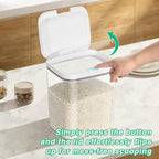 11 Lbs Rice Storage Container 5.8Qt Flour Sugar Containers with Flip-up Lid - Image 3
