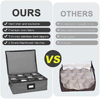 Mug Storage Box with Dividers 2 Pack, Hard Top Cup Storage for Coffee Mug - Image 3