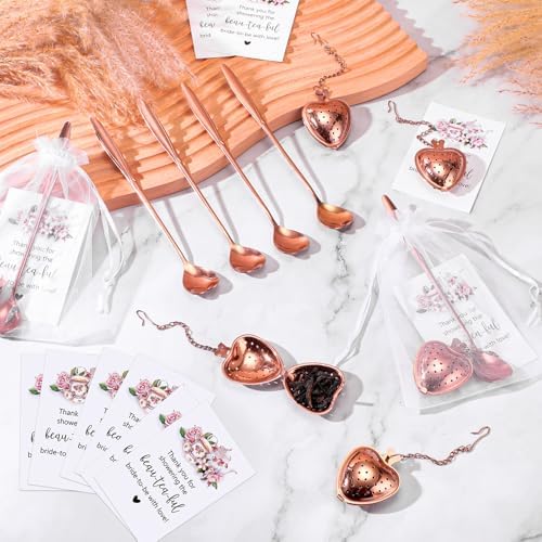 Qinyoung 25 Sets Bridal Shower Tea Party Favors for Guests, Rose Gold - Image 5