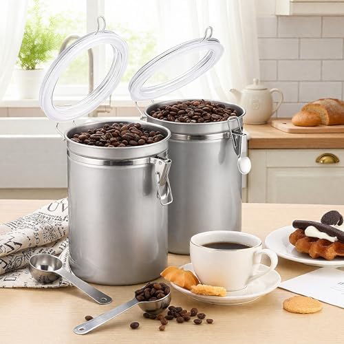 Suclain 2 Pack 64 oz Airtight Stainless Steel Coffee Canisters for Kitchen - Image 3