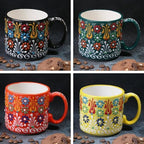 Handmade Espresso Cups, 12 oz Colorful Cups for Coffee Lovers, Coffee Cup Set of 4, Microwave & Dishwasher Safe Mug, Ceramic Coffee Cup with Holder - Image 6