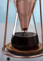Nispira Modern Iced Coffee Cold Brew Coffee Maker Slow Drip Coffee Machine Stainless Steal Copper Color 400mL Borosilicate Glass - Image 4