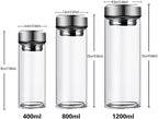 1200ML/40.58oz single-layer glass cup, sealed and leak-proof, with lid, heat-resistant cup cover, storage bottle, drinking set, suitable for holding milk, coffee, beverages, etc - Image 4
