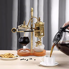 DYRABREST Siphon Syphon Coffee Maker, 5-Cup Coffee Syphon Tabletop Siphon (Syphon) Coffee Maker 500ml Borosilicate Tabletop Vacuum Coffee Maker for Home, Coffee Shops and Offices (500ml, Gold) - Image 2
