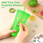 24 Pack Plastic Tumblers With Lids and Straws, Reusable Colorful Cups for Parties, Birthdays, Iced Coffee, Travel Mug, Cold Drinks (24 oz, Green) - Image 4
