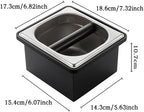 Coffee Knock Box, Stainless Steel Coffee Espresso Knock Box Coffee Grounds Bin with Noise Reduction Rubber Ring, Barista Espresso Machine Accessories - Image 2