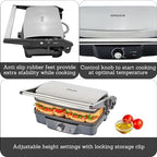 IMUSA Stainless Steel Panini Press Electric with Adjustable Temperature Settings and Nonstick Plates, 1200W - Image 3