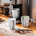 VEWEET Coffee Mugs Set of 6, 11 OZ White Ceramic Mugs, Fiona - Image 6