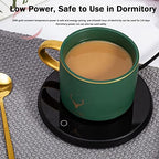 Electric Cup Warmer Temperature Control Smart Coaster with 2 Heating Modes, Coffee Mug Warmer with Auto-Off Timer, Enlarged Waterproof Beverage Heating Plate, Warm Gift for Your Love,Black - Image 6