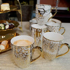 Matrix Gold Porcelain Coffee&Tea Mug Set – Premium Fine Porcelain w/ Elegant Gold-Plated Finish(not microwave safe)Luxury Drinkware-Everyday Dining,Entertaining&Special Occasions,16 Ounces (Pack of 2) - Image 4