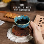 4 oz Espresso Cups with Saucers Set of 6, Ceramic Tea Cup for Latte, Coffee - Image 4