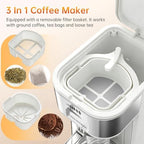 Iced Coffee Tea Maker With Reusable Filter Basket 3 QT Pitcher Iced Tea And Coffee Machine, Tea Makers For Iced Tea, Lattes, Lemonade And Flavored Water (3QT 2) - Image 3