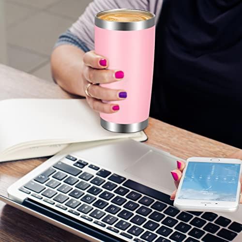 VEGOND 20oz Tumbler with Lid and Straw Stainless Steel Tumbler Cup Bulk Vacuum Insulated Double Wall Travel Coffee Mug Powder Coated Coffee Cup, Pink, 12 Pack - Image 6