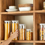 ZENS Glass Spaghetti Storage Container, 65oz Tall Glass Jars Set of 2 - Image 2