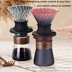1PC Pour Over Coffee Maker Set, Portable Coffee Pot Filter- Include 500ml/16oz Borosilicate Glass Coffee Sharing Pot, Silicone Filter Cup Funnel, 100pcs Paper Filter for Coffee Shop (Rose Red) - Image 3