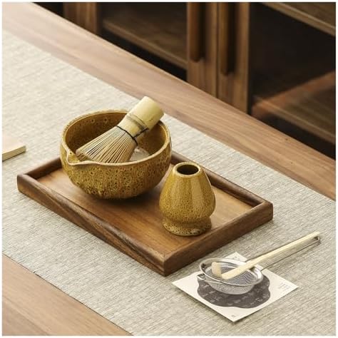 1set Of Matcha Ceramic Set, Including Kiln Transformation Bowl, Whisk(Earthy yellow) - Image 2