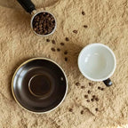 Loveramics Coffee Cup Ceramic, 8 oz Latte Art Cup with Saucer for Cappuccino, Tea, Espresso, Thick - walled stoneware Cappuccino mug Set for Cafe and Barista - Potters Colours (Gunpowder, 8OZ) - Image 3