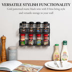 MyGift Wall Mounted Metal Mesh Wire Tea Bag Organizer Rack with 8 Compartments and Matte Black Finish, Farmhouse Style Kitchen Tea Storage Display - Image 3