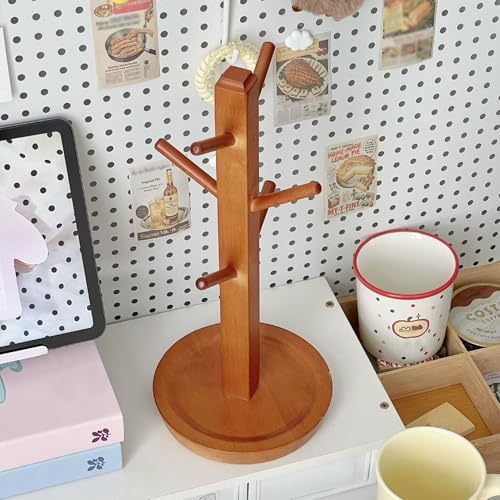 Wooden Coffee Cup Holder Tree Kitchen nizer & Bar Accessory for Countertop Stylish Mug Display Stand Perfect for Coffee Stations & Home Decor, - Image 3