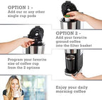 Mixpresso Coffee Maker Single Serve For Ground Coffee & Compatible With K Cup Pods, With 14oz Travel Mug & Reusable Filter For Home, Office & Camping, 30oz Removable Water Tank. - Image 4
