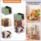 6 Pcs Clear Plastic Storage Bins Stackable Pantry Organizer - Image 7