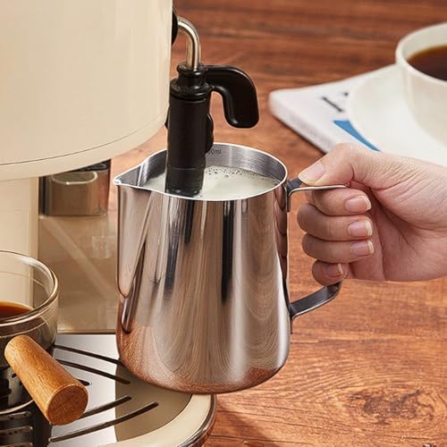 350ml or 600ml Stainless Steel Milk Frothing Pitcher Steaming Pitcher With Internal Scale Coffee Milk Frothing Cup for Espresso Machines (white, 350ml) - Image 5