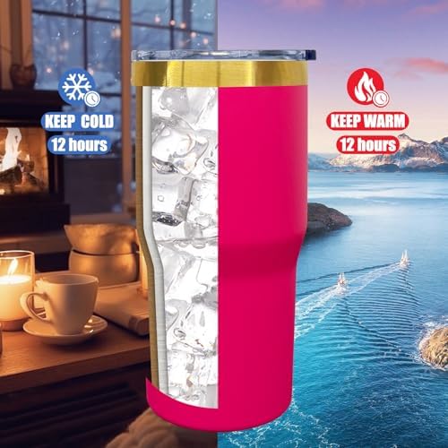 20 oz Tumbler Bulk Stainless Steel Tumblers with Lids and Straws Rosy - Image 4