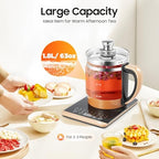 Tea Electric Kettle, Electric Tea Kettle, 1.8L Electric Glass Kettle, 800W Portable Electric Health Pot with Infuse with Temperature Control & 18 Smart Programs,24H Keep Warm & Boil-Dry Protection - Image 4