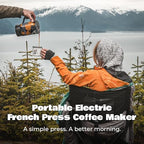 Portable Camping Coffee Maker, Electric French Press, Travel Kettle, 120V - Image 2