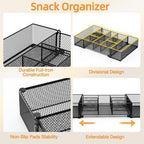 Expandable Snack Organizer, Adjustable Snack Container with 9 Compartments, Kitchen Countertop and Pantry Storage Tray for Tea Bags, Coffee Pods, Candy, and Cookies - Image 5