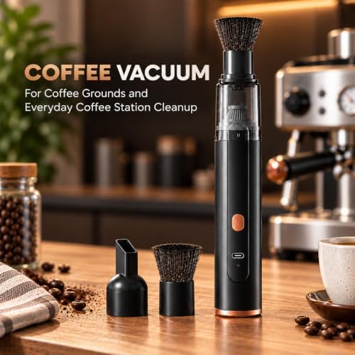 Coffee Vacuum for Nespresso Prodigio 2016–2020, Handheld Cleaner with Brush Attachment and Narrow Nozzle for Coffee Grounds, Grinder Areas and Countertops,B White - Image 3
