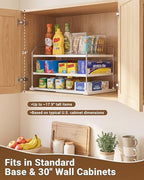 EVERIE Extendable 3-Tier Kitchen Cabinet & Pantry Organizer for Plastic Wrap, Foil & Storage Bags, Adjustable Heavy Duty Shelf Rack for Wrap Boxes, Jars & Snack Boxes (11–16.7 in Wide), Pack of 2 - Image 3