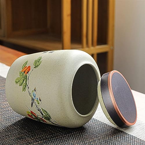 HEXEH Tea Tins Handmade Rough Pottery Loose Leaf Tea Storage Jar Ceramic Large Sealed Jar for Coffee Tea Sugar Tea Storage Container (Color : D) - Image 4