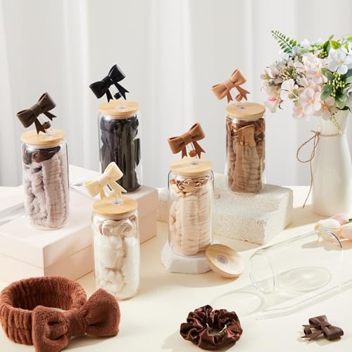 SiliFine 6 Set Neutral Bow Birthday Gifts Spa Sleepover Slumber Party Favor - Image 5