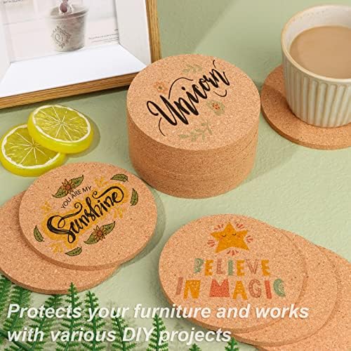 200 PCS Cork Coaster Bulk for Drink Absorbent 4 Inches Tea or Coffee Coaster Set Round Heat Resistant Bar Cup Mat Reusable Table Blank Gift for DIY Craft Holiday Wedding Birthday Party Supply - Image 6