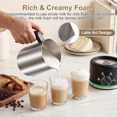Milk Frother, 16.9 OZ Electric Milk Frother and Steamer, Black - Image 3