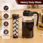 Mason Jar Pitcher - Airtight & Leakproof Glass Pitcher with Lid, Perfect for Breastmilk, Cold Brew, and Sun Tea, 2 Quart (64 oz) Mason Jar with Pour Spout Lid - Image 5