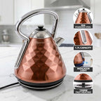 OVENTE 1.7L Retro Stainless Steel Electric Tea Kettle, Copper KS755CO - Image 3