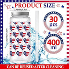 Skylety 30 Pcs 4th of July Plastic Cups with Lids and Straws 13.5 oz Independence Day Plastic Cups Reusable Cute Tumbler for 250th Anniversary 4th of July Party Favor Patriotic Supplies - Image 2