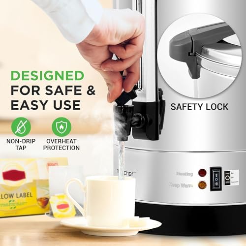 NutriChef 13L Hot Water Dispenser | Electric Water Boiler, Stainless Steel - Image 4