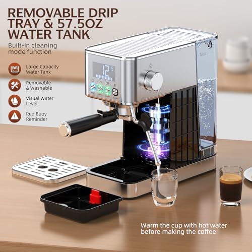 Espresso Machine 20BAR, Steam Frorther & Cold Brew, Stainless Steel - Image 6